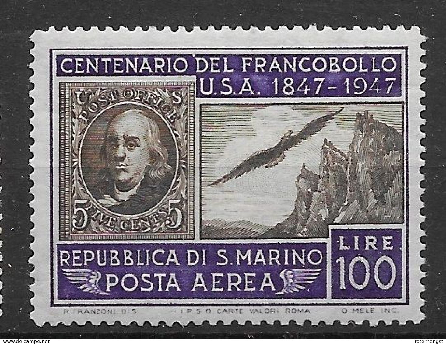 San Marino Mnh **  20 Euros 1947 Airmail - Luftpost