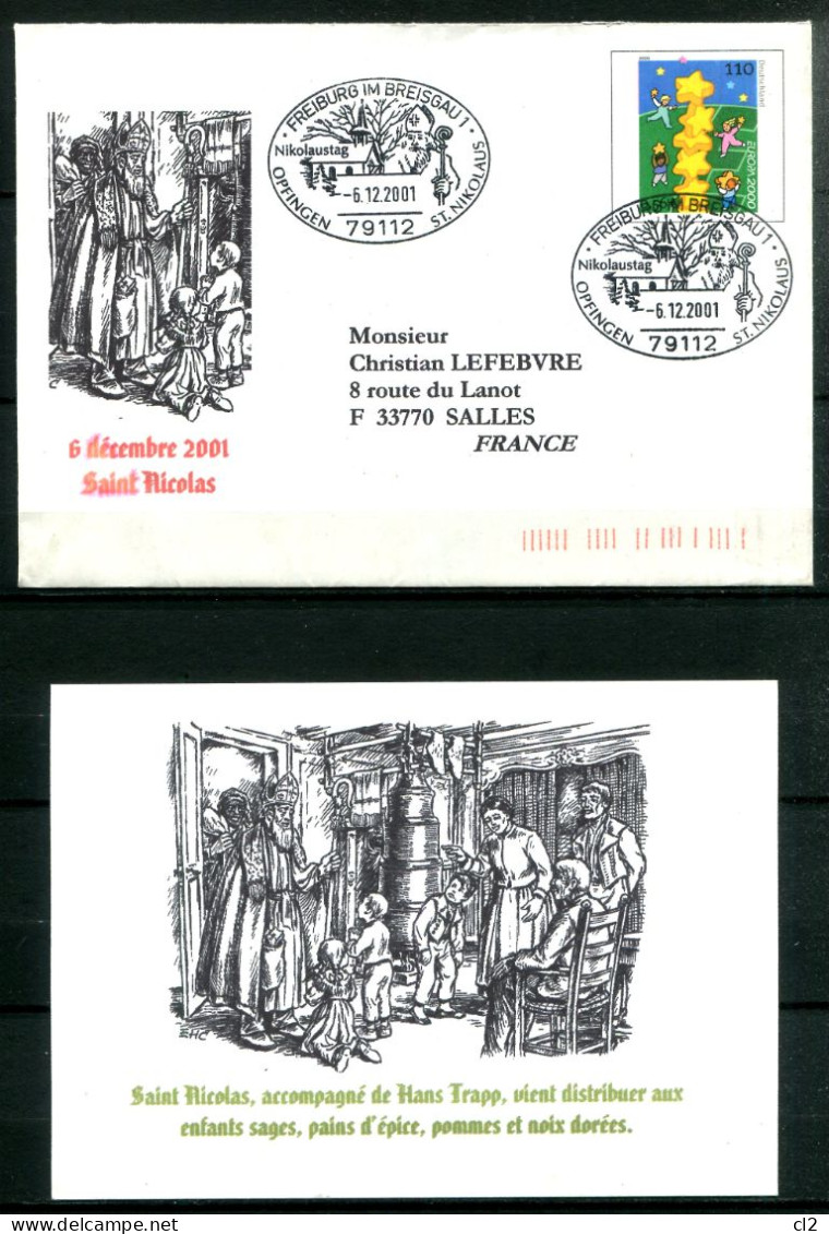 REPUBLIQUE FEDERALE ALLEMANDE - Ganzsache (entier) Michel Uso 19 Avec Piquage Privé "Nikolaustag" - Enveloppes Privées - Oblitérées