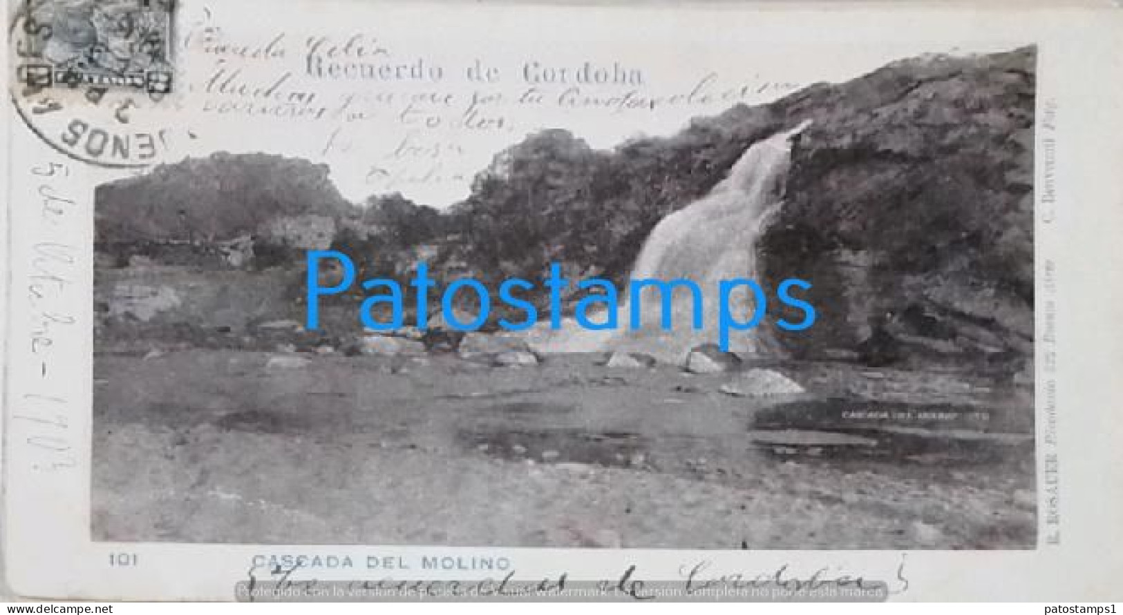 207612 ARGENTINA CORDOBA CASCADA DEL MOLINO POSTAL POSTCARD - Argentina