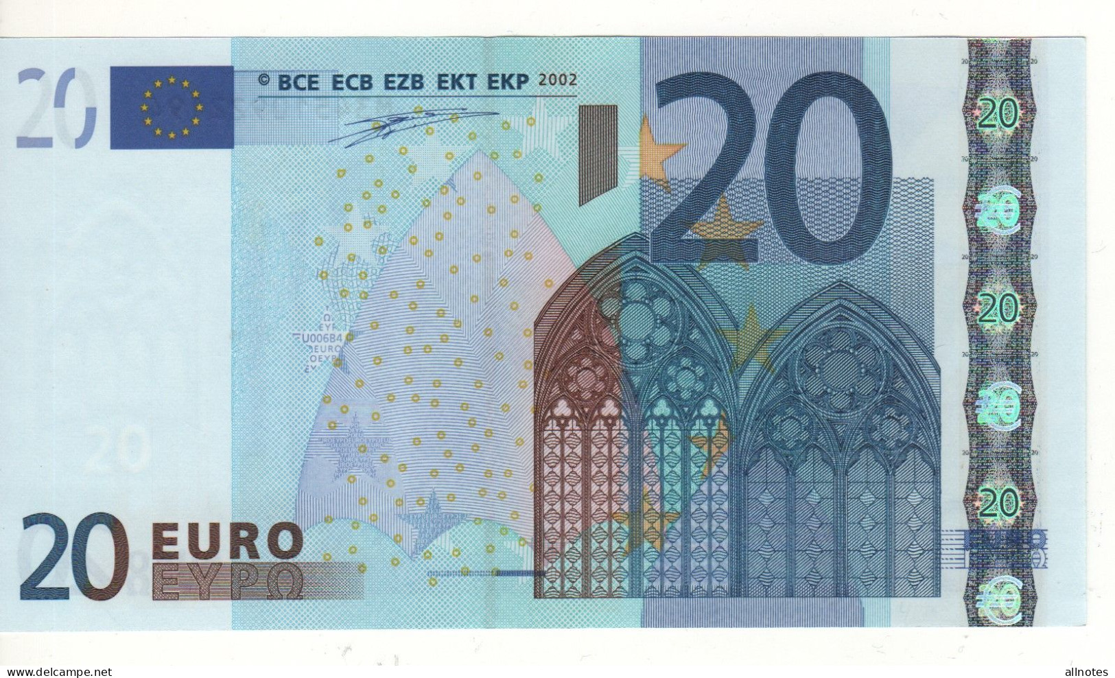 20 EURO  "M"   PORTUGAL   Firma Duisenberg    U 006 B4   /  FDS - UNC - 20 Euro