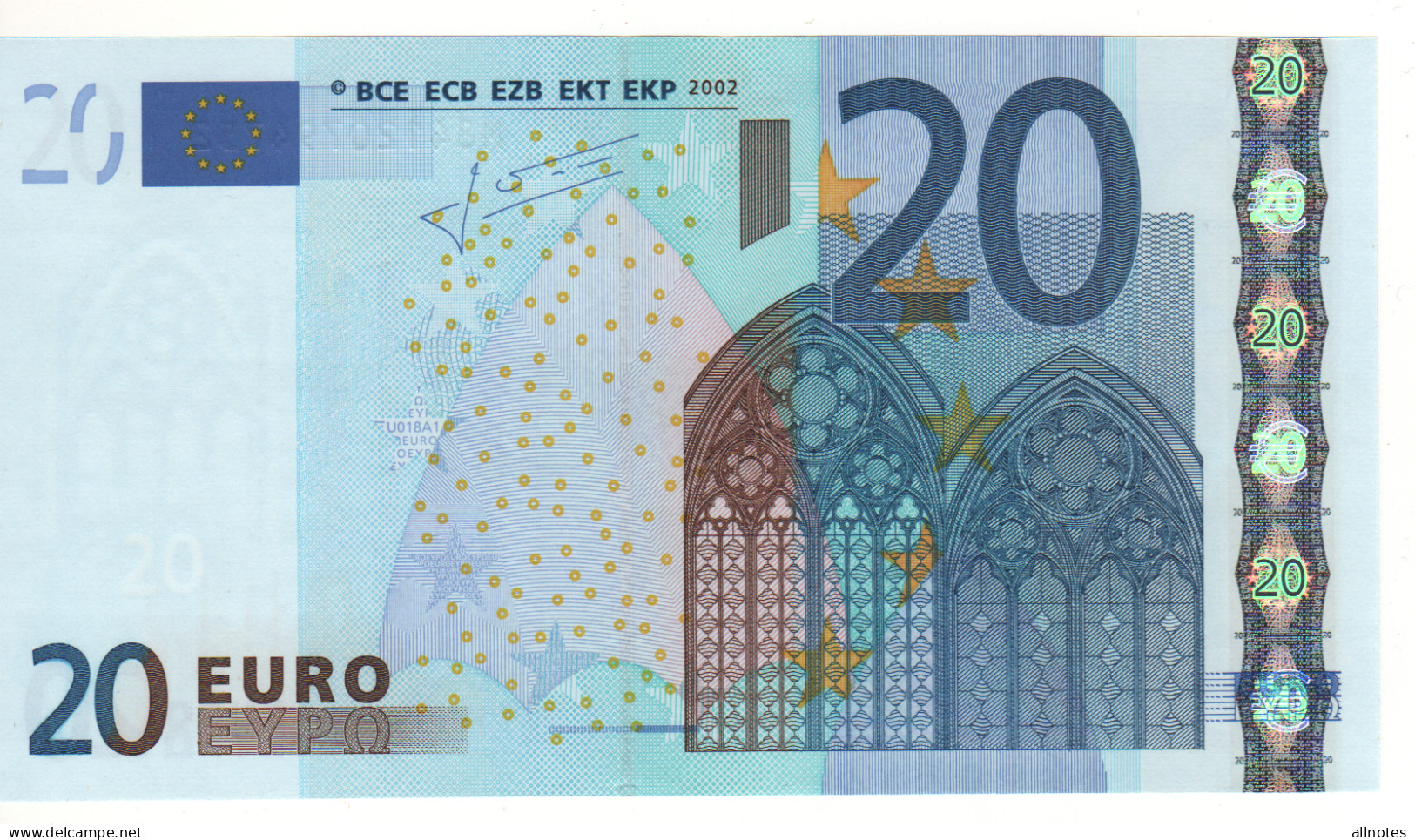 20 EURO  "M"   PORTUGAL   Firma Trichet   U 018 A1   /  FDS - UNC - 20 Euro