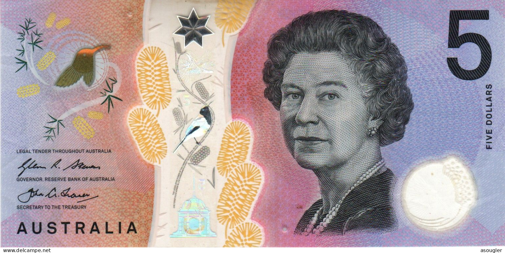 Australia 5 Dollars 2016 POLYMER VF P-62 "free Shipping Via Regular Air Mail (buyer Risk Only)" - 2005-... (polymère)