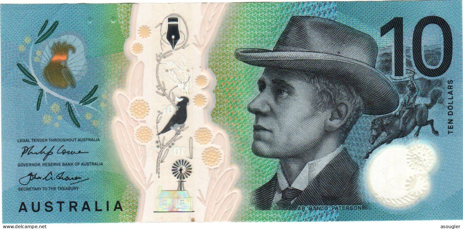 Australia 10 Dollars 2017 POLYMER VF P-63 "free Shipping Via Registered Air Mail" - 2005-... (kunststoffgeldscheine)