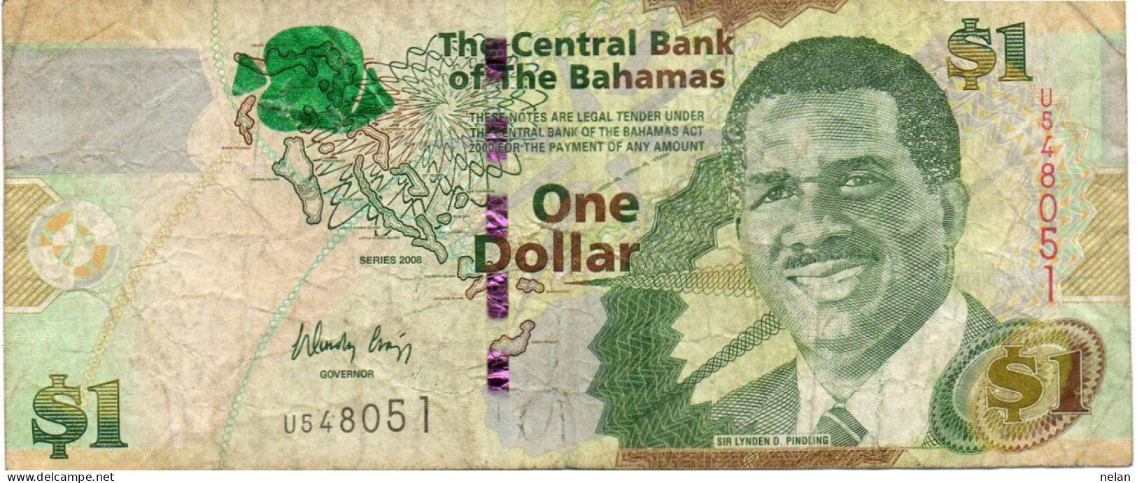 BAHAMAS 1 DOLLAR 2008 P-71a   - Circ - Bahamas