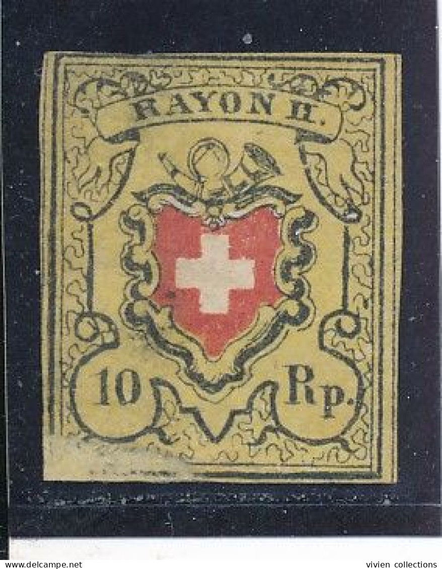 Suisse Poste Fédérale N° 15 Neuf * Défaut En Bas (pelurage) - 1843-1852 Federal & Cantonal Stamps