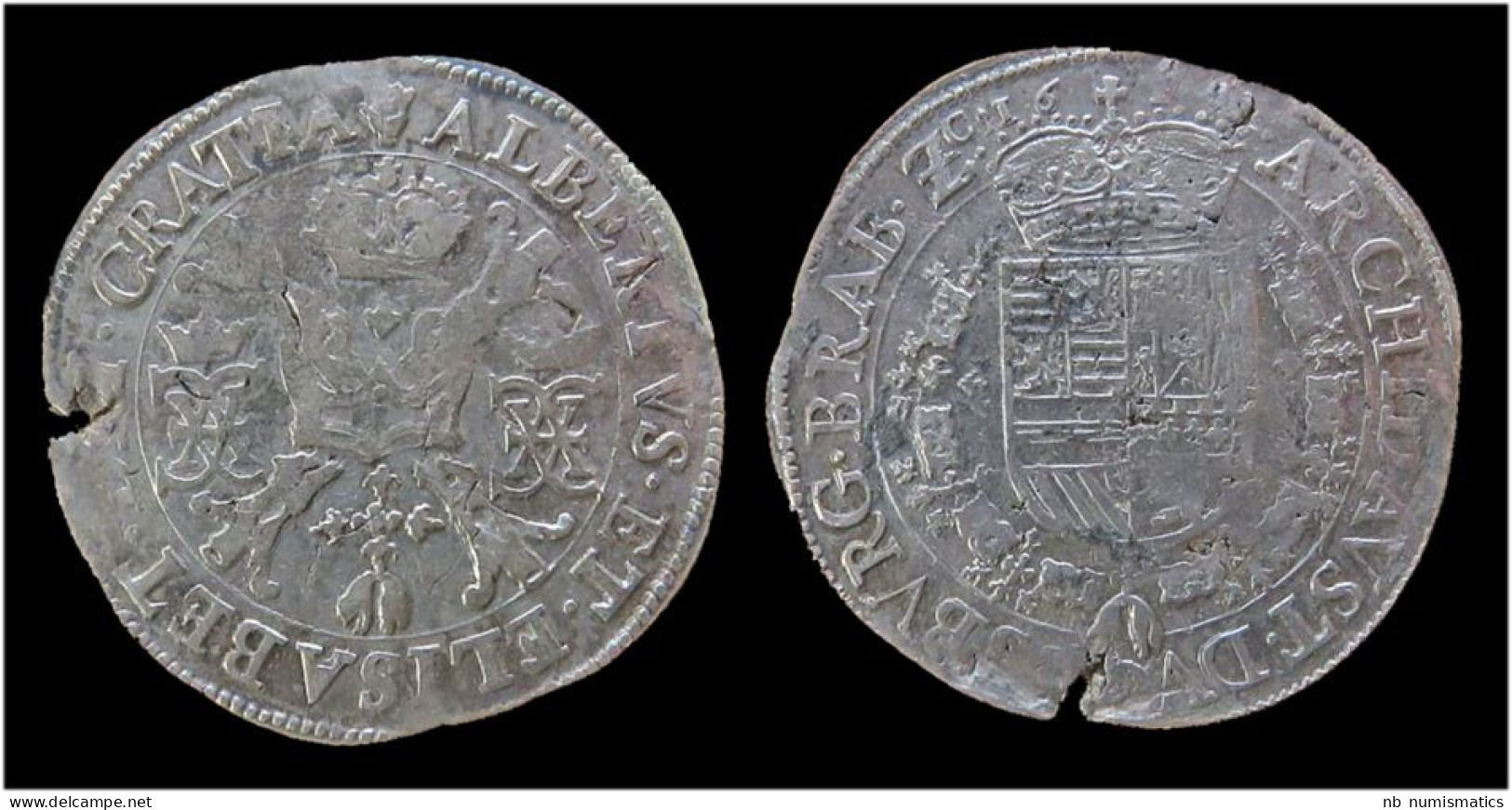 Southern Netherlands Brabant Albrecht & Isabella Patagon 161X - 1556-1713 Spanish Netherlands