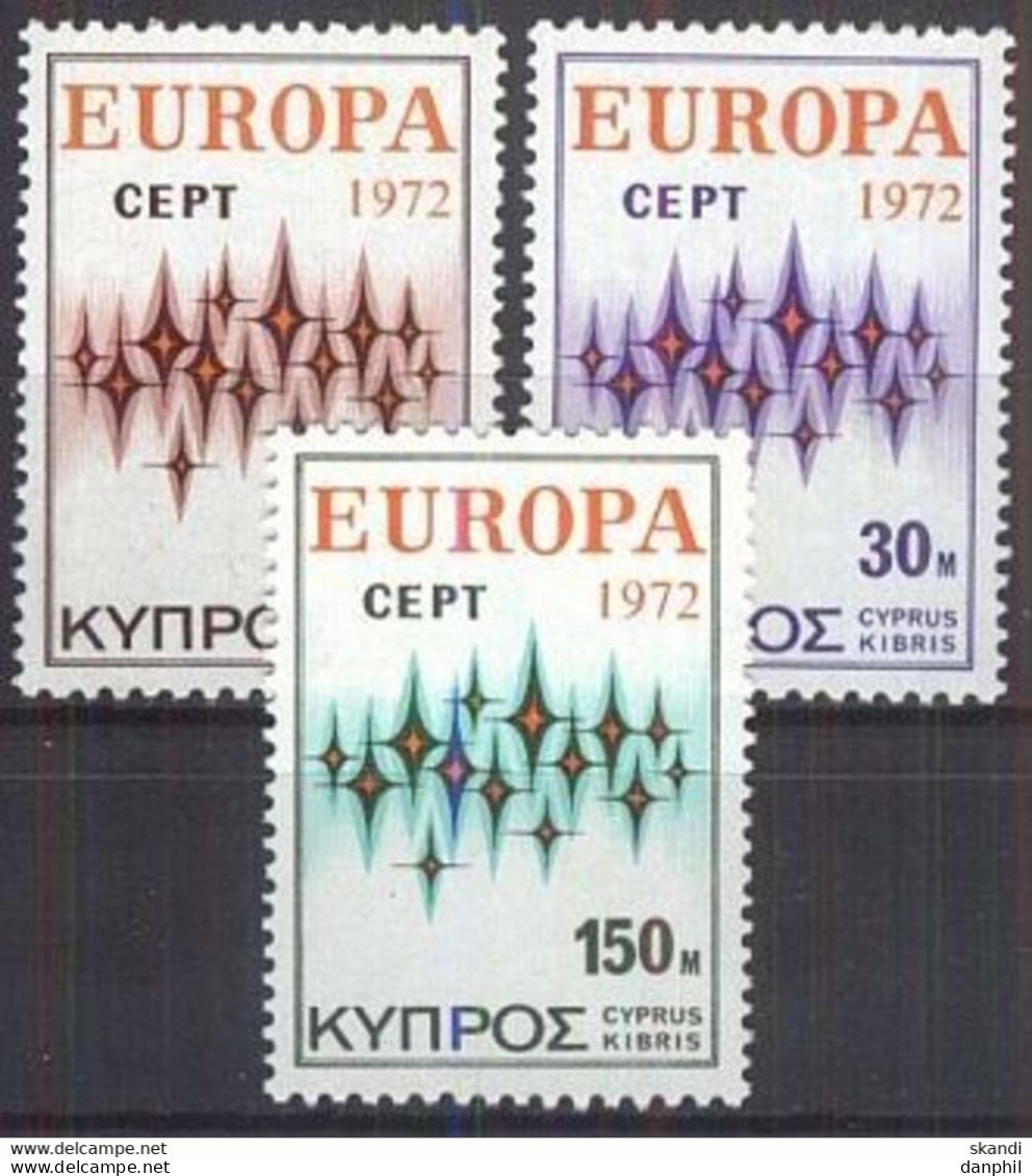 Cyprus 1972 Europa CEPT (**)  Mi 374-76 - M€ 4,-; Y&T 366-68 - € 5,- - 1972