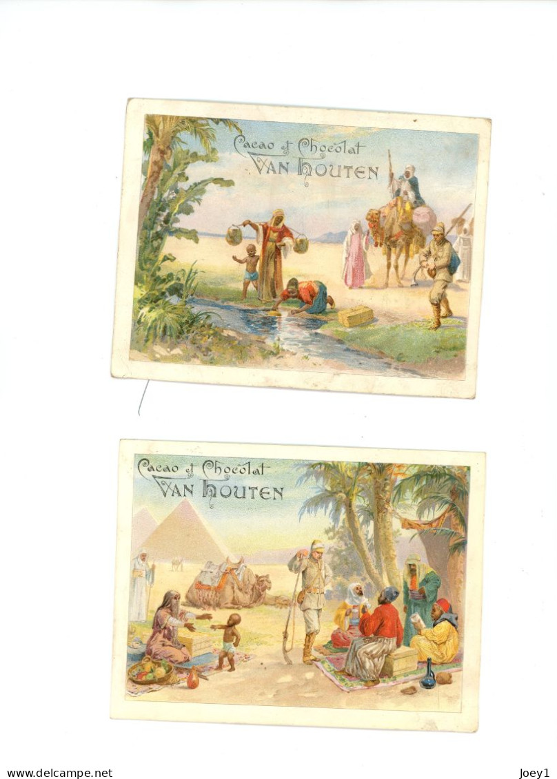 2 Chromos Van Houten Format 11/14  Egypte - Van Houten