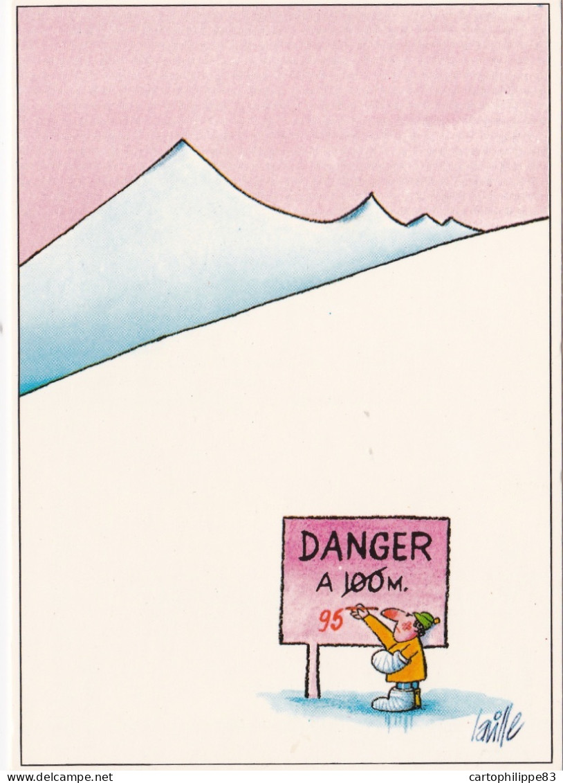 ILLUSTRATEUR HUMORISTIQUE LAVILLE LE SKI  LES DANGERS DE LA MONTAGNE - Sports D'hiver