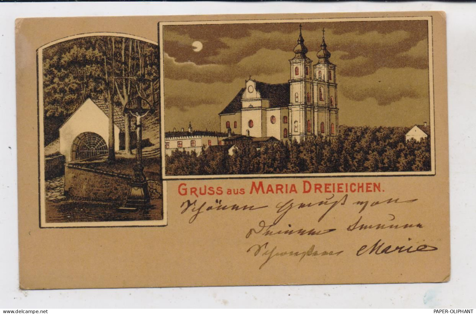 A 3744 ROSENBURG - MOLD, Lithographie, Gruss Aus Maria Dreieichen, 1902 - Rosenburg