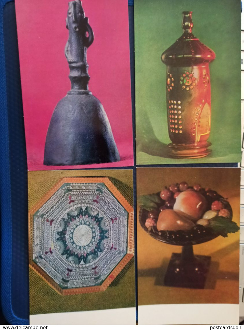 USSR.  GIFTS FOR COSMONAUTS!  Space  - Full 17 Postcards Set - 1970s Rocket Blacksmith Miner Lamp Gagarin House - Espace