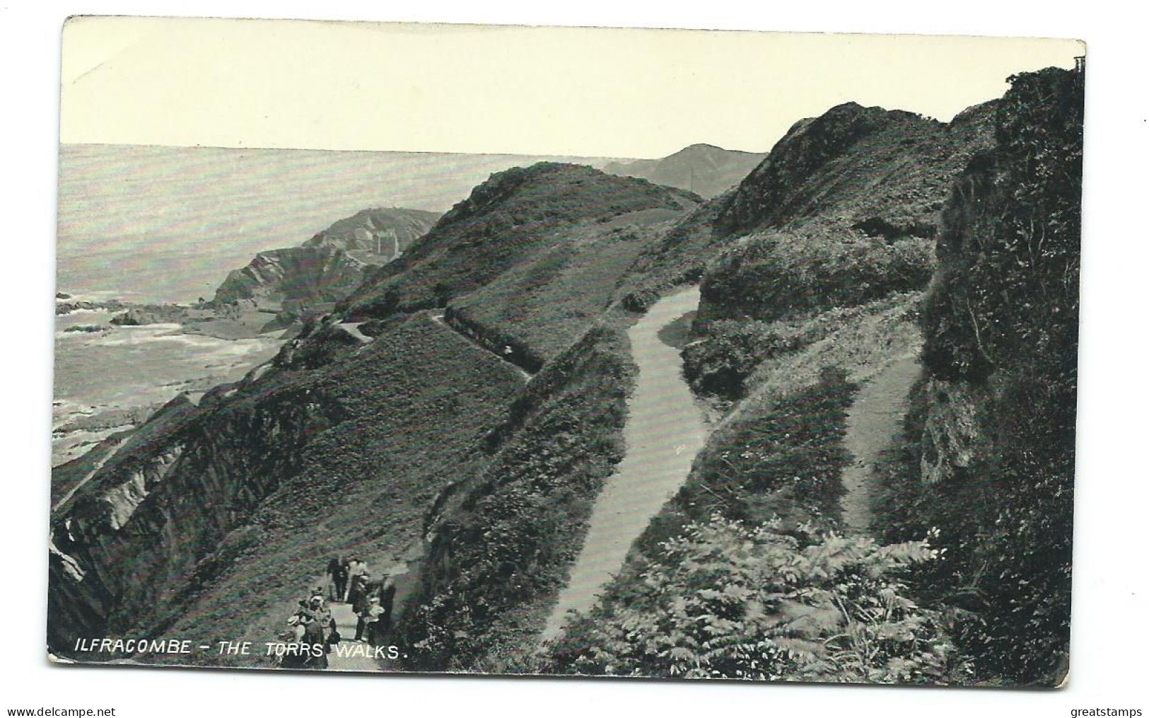 Devon  Postcard Rp Ilfracombe The Torrs Walks Railway Postmark Exeter And Torrington Sorting Carriage 1907 - Ilfracombe