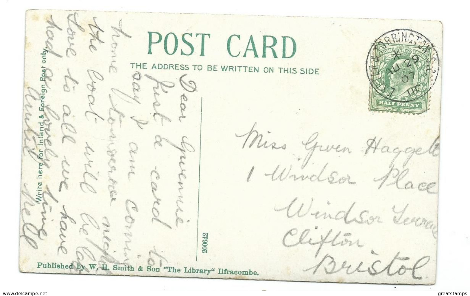 Devon  Postcard Rp Ilfracombe The Torrs Walks Railway Postmark Exeter And Torrington Sorting Carriage 1907 - Ilfracombe