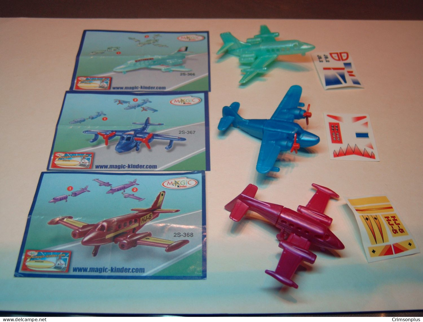 2007 Ferrero - Kinder Surprise - 2S-366, 2S-367 & 2S-368 - Aircraft - Complete Set + 3 BPZ's - Monoblocs