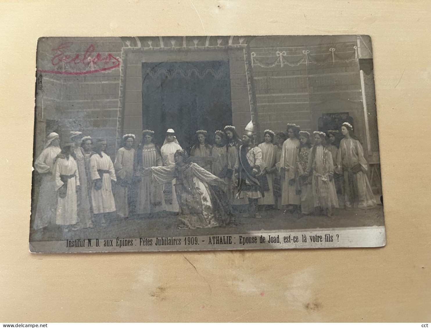 Eeklo  Eecloo FOTOKAART   Institut Notre Dame Aux Epines - ATHALIE - Fêtes Jubilaires 1909 Epouse De Joad - Eeklo