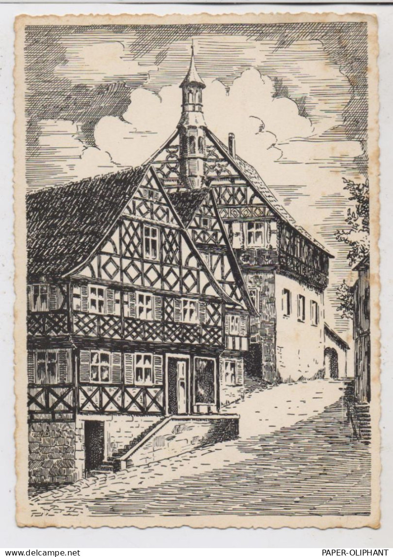 8622 BURGKUNSTADT, Rathaus, Künstler-Karte - Lichtenfels