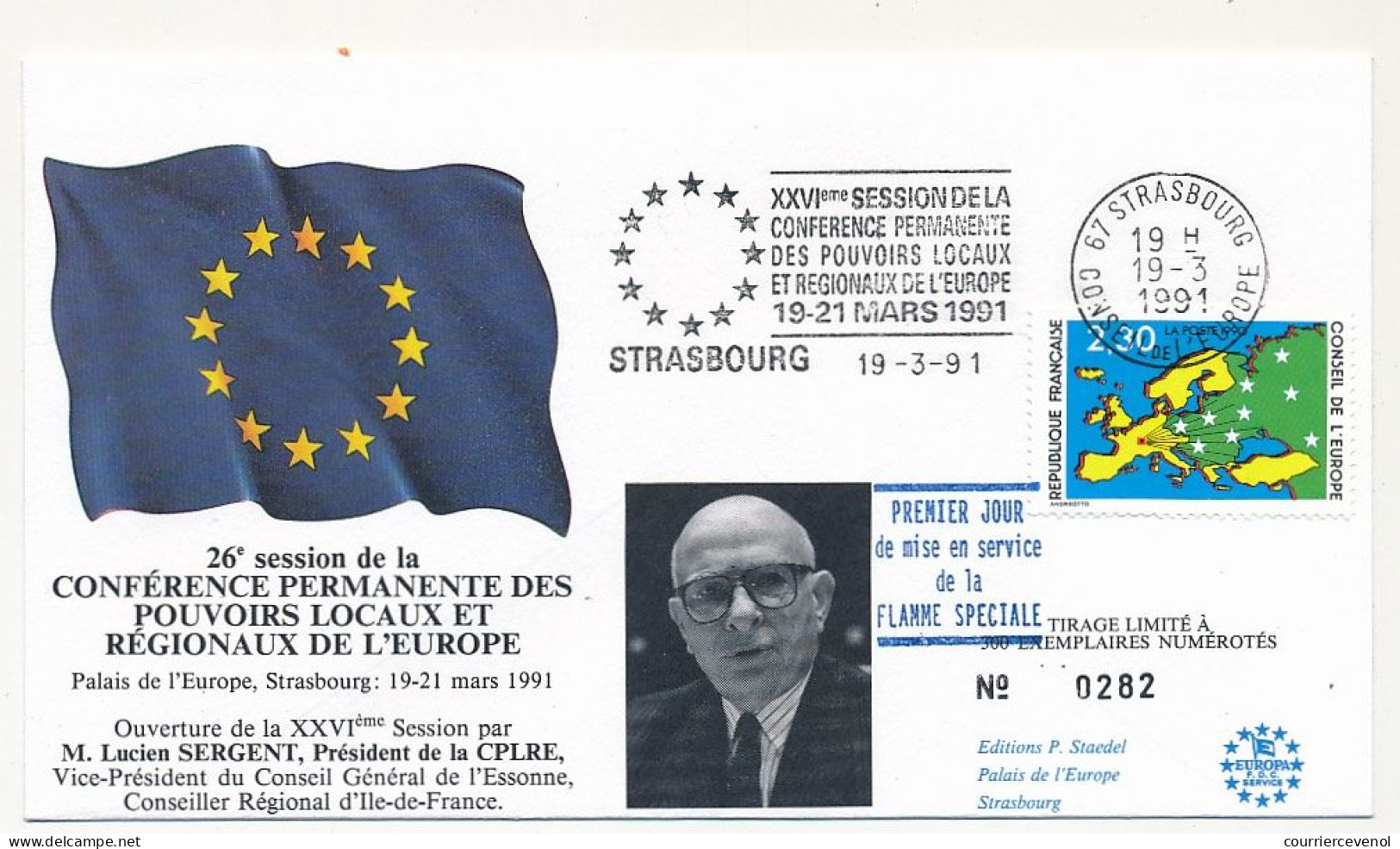 FRANCE - Env 2,30 Conseil Europe OMEC Strasbourg XXVIeme Session Pouvoirs Locaux ...- Illus Lucien Sergent - Brieven & Documenten