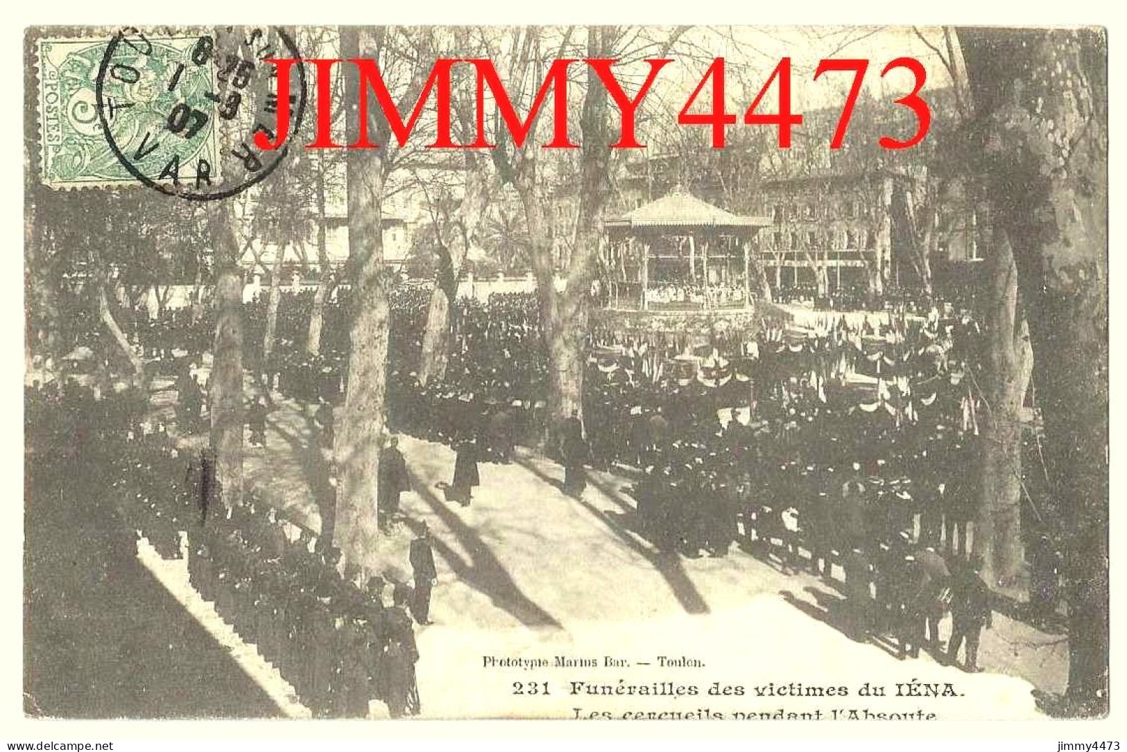 CPA - Funérailles Des Victimes Du IENA - Les Cercueils Pendant L' Absoute - Datée De 1907 - Phot. Marius Bar - Toulon - Funerali