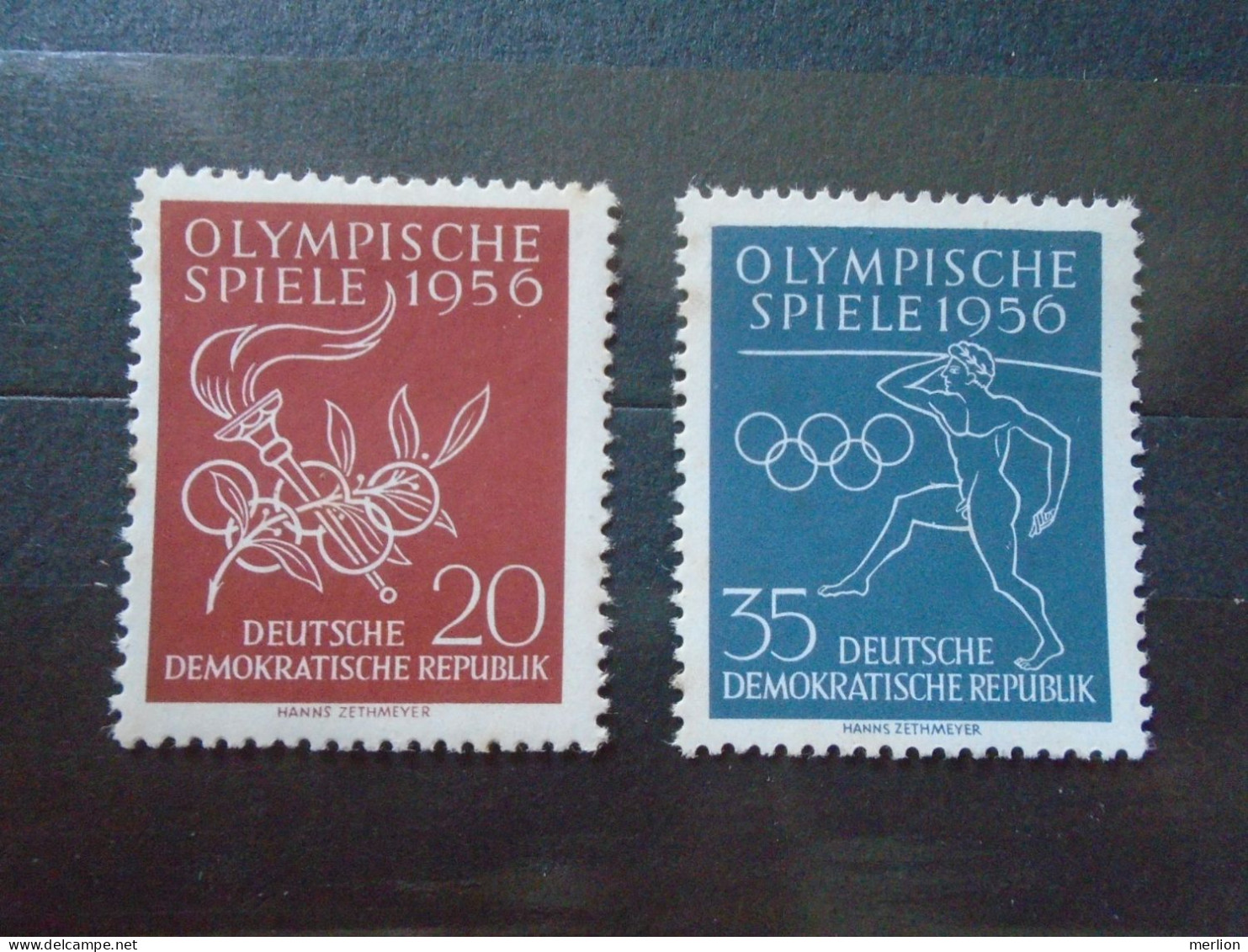 BA1058  Germany DDR -  1956   Olympic Games Mi.539-540 Melbourne - Summer 1956: Melbourne
