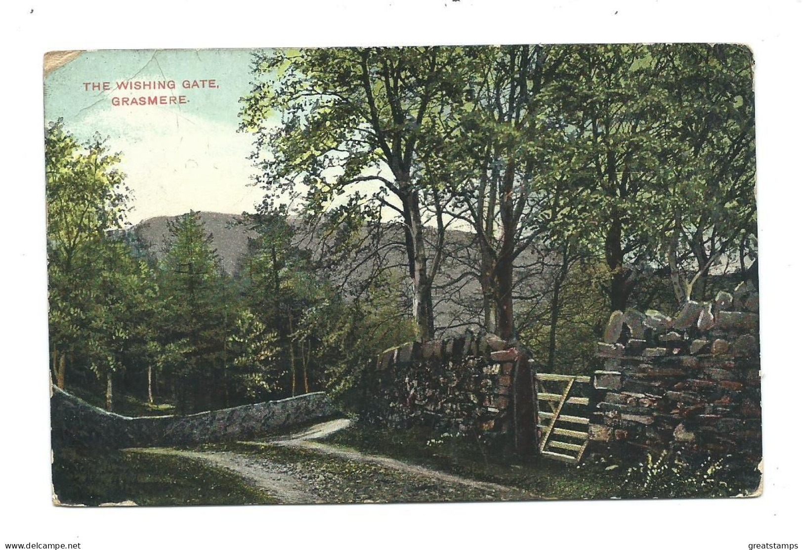 Cumberland  Postcard Grasmere The Wishing Gate Possible Naval Cancel - Grasmere