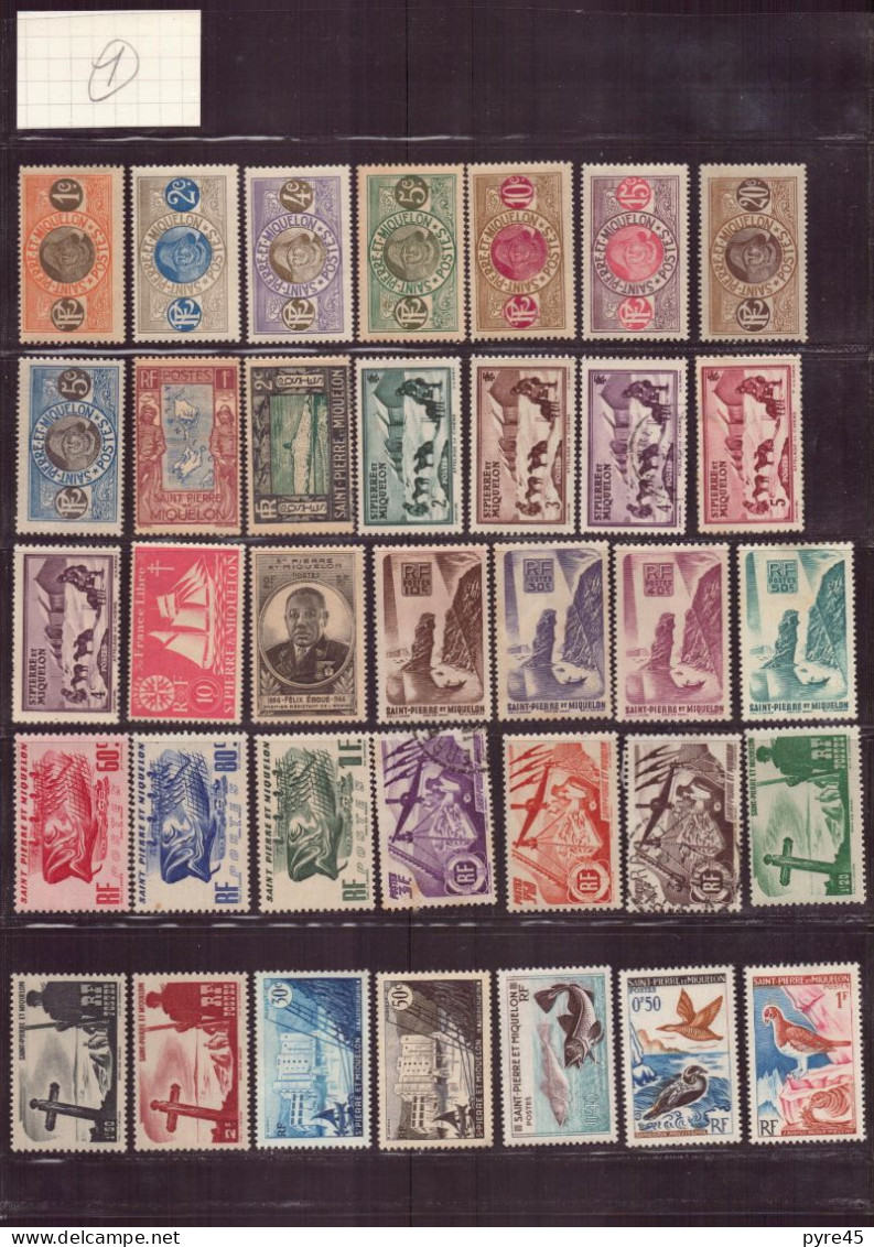 Saint Pierre Et Miquelon, 1909/1917-2006, Lot De 94 TP Neufs, Oblitérés, Poste Aérienne, Taxe - Collections, Lots & Series