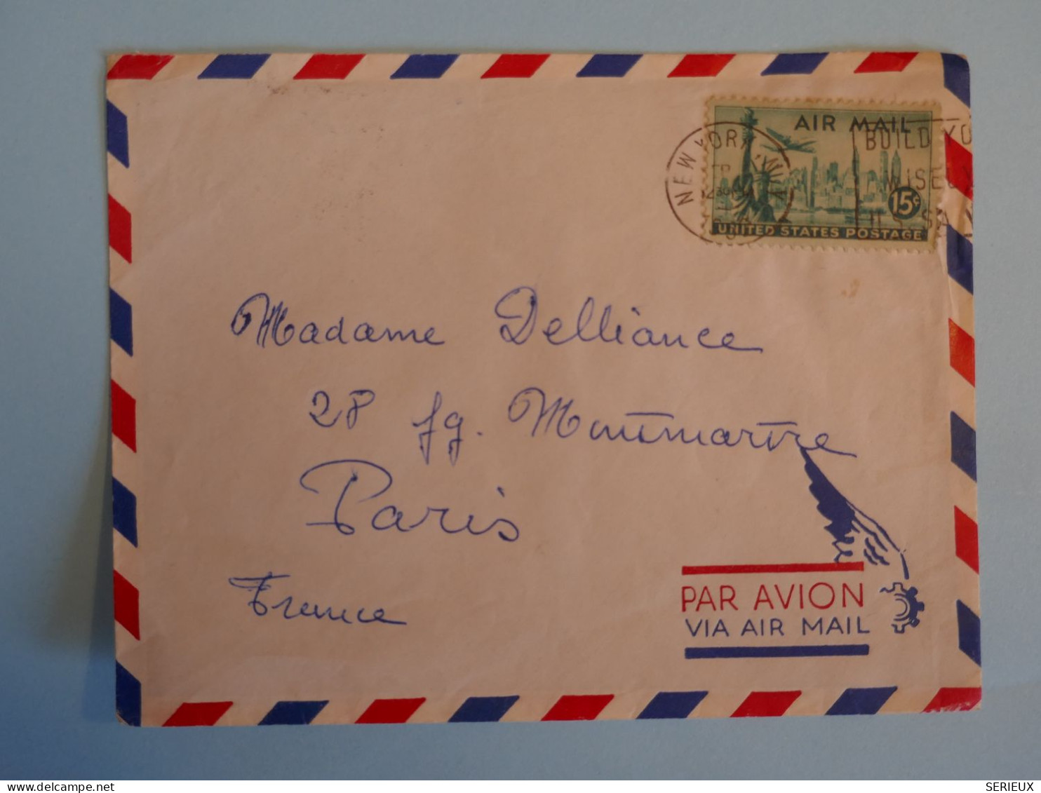 BT19  USA   BELLE LETTRE RR 1960 NEW YORK   A   PARIS FRANCE +AFFR INTERESSANT++ - Briefe U. Dokumente