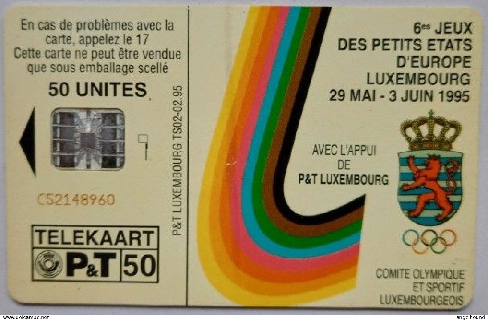 Luxembourg P&T 50 Units TS 02 "  8eme Jeux Des Petits Etats " - Luxembourg