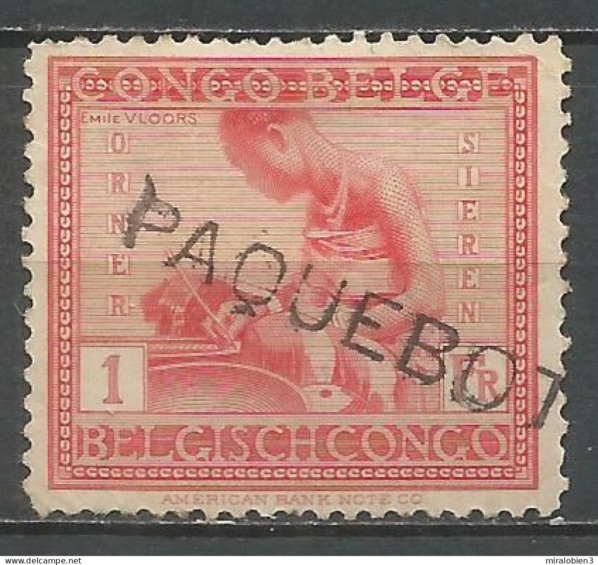 CONGO BELGA SOBRECARGA PAQUEBOT NUEVO SIN GOMA - Unused Stamps