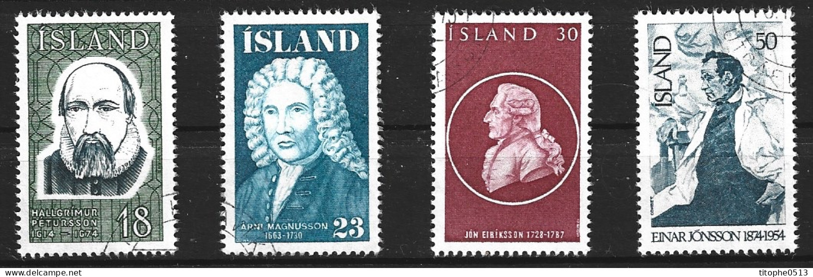 ISLANDE. N°458-61 Oblitérés De 1975. Personnages Célèbres. - Used Stamps