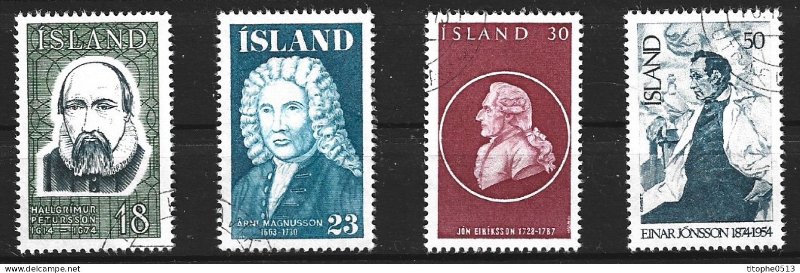 ISLANDE. N°458-61 Oblitérés De 1975. Personnages Célèbres. - Usados