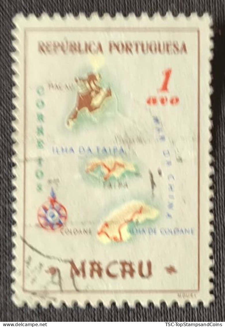 MAC5386U4 - Macau Geographic Map - 1 Avo Used Stamp - Macau - 1956 - Usados