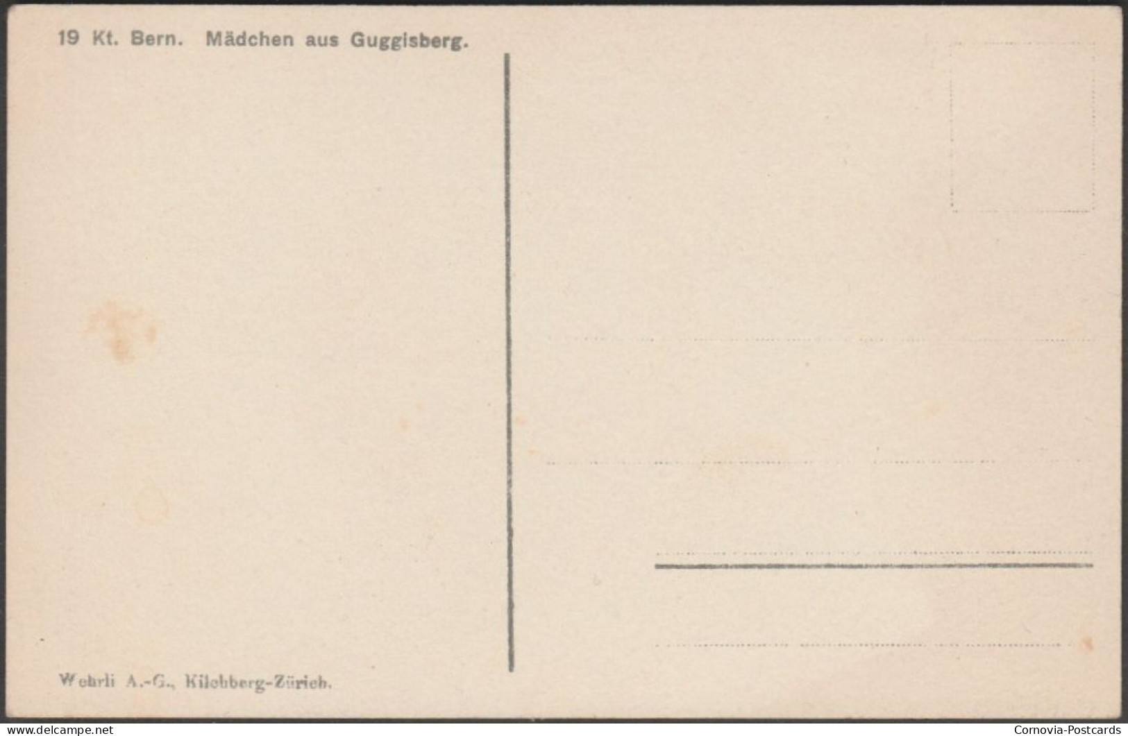 Mädchen Aus Guggisberg, Kanton Bern, C.1910 - Wehrli AK - Guggisberg
