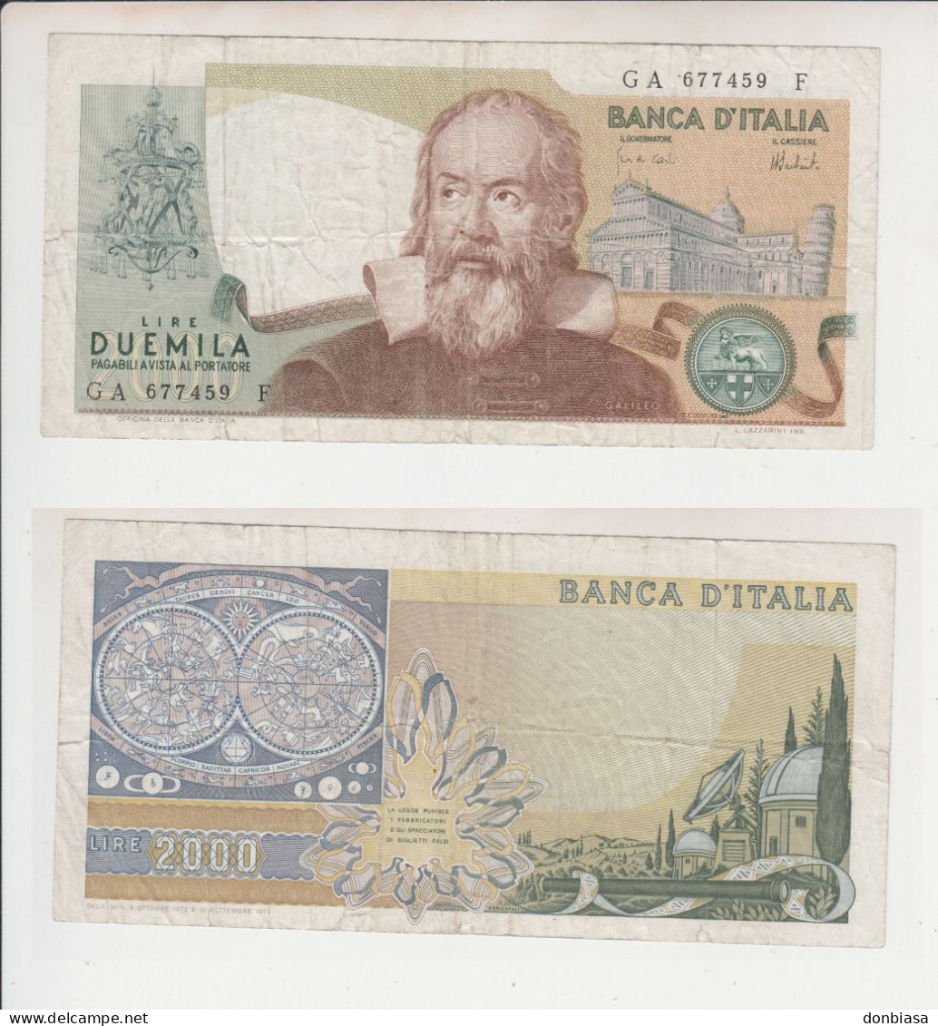 Repubblica: 2.000 Lire Galileo Galilei 08/10/1973 - 2000 Liras