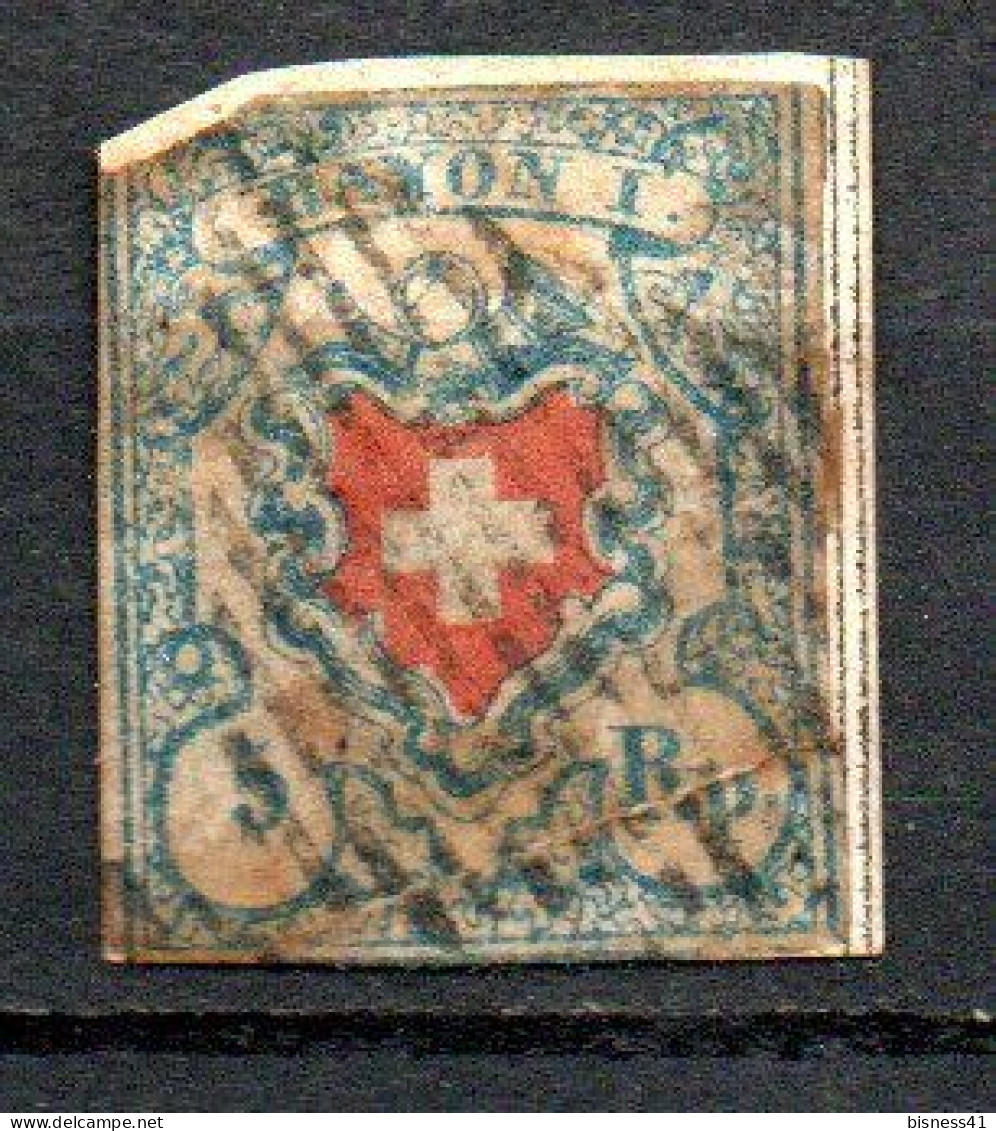 Col33 Suisse 1850 N° 14 Oblitéré Second Choix Sur Fragment Cote : 600,00€ - 1843-1852 Timbres Cantonaux Et  Fédéraux