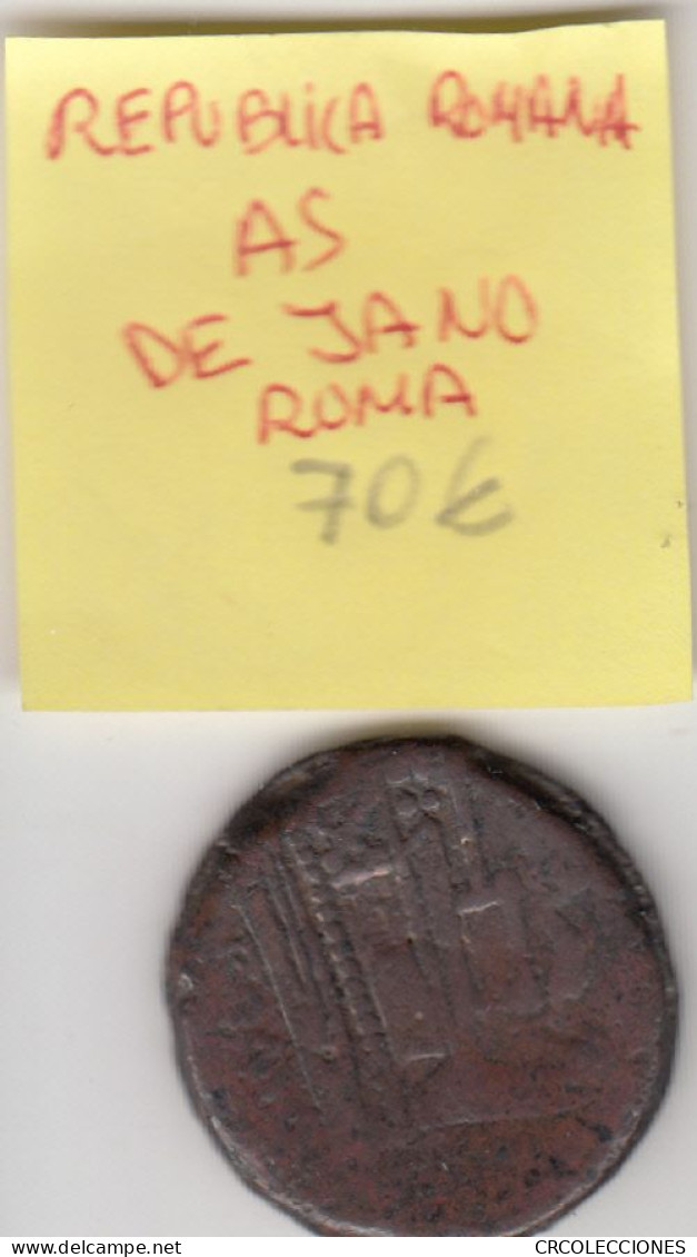 H0131 MONEDA ROMANA AS DE JANO ROMA - Other & Unclassified