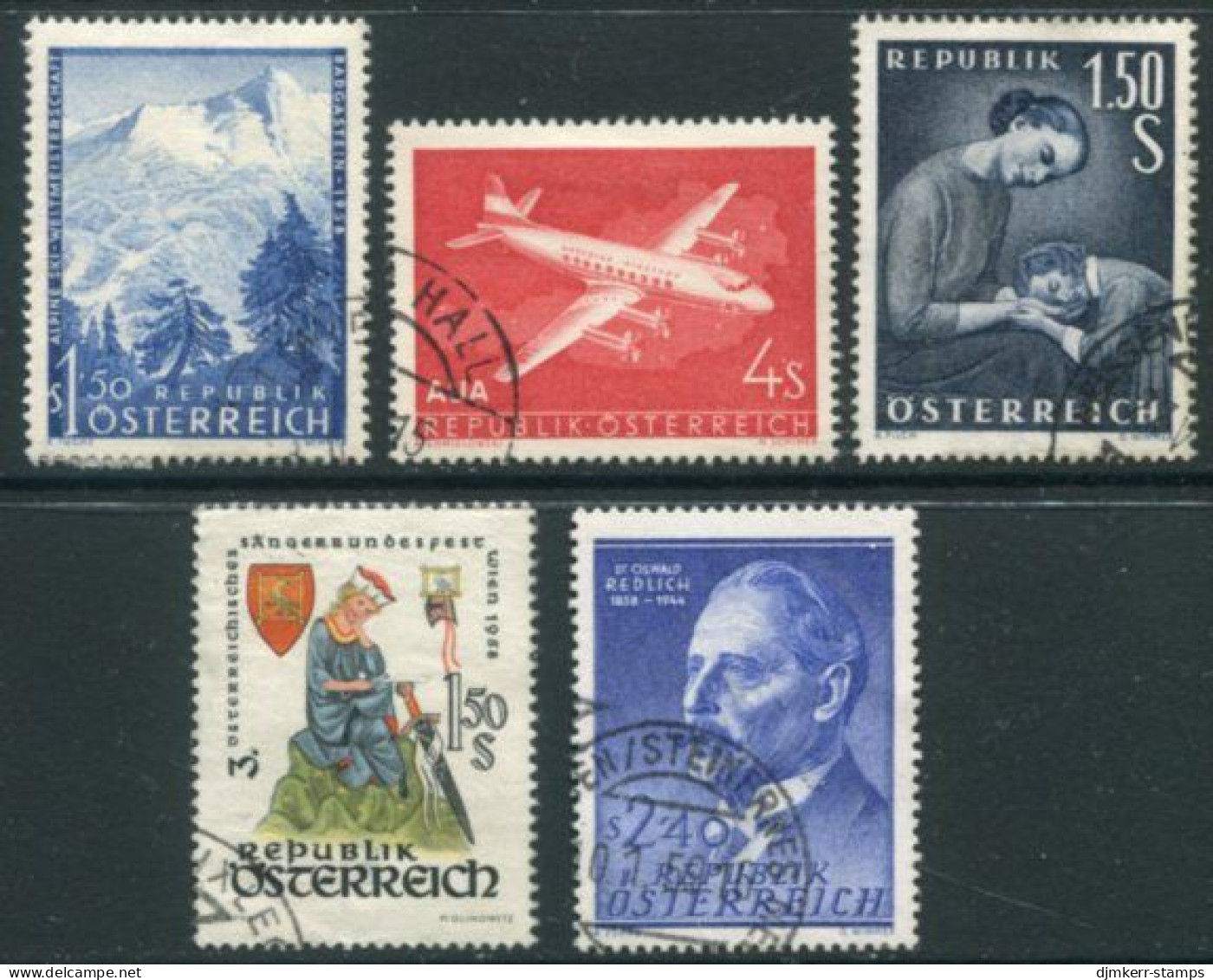AUSTRIA 1958 Five Commemorative Issues Used.  Michel 1040-43, 1056 - Oblitérés