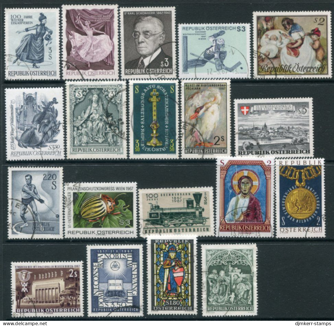 AUSTRIA 1967 Nineteen Commemorative Issues Used. - Gebruikt