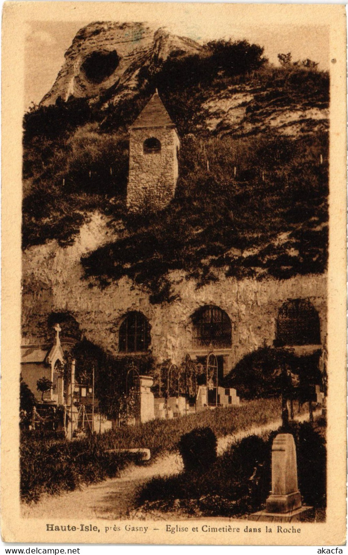 CPA Haute Isle Eglise Et Cimetiere Dans La Roche (1317784) - Haute-Isle