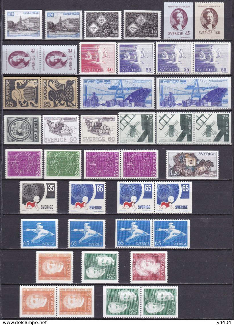 SE360 – SUEDE – SWEDEN – 1971 - FULL YEAR SET – Y&T 681/715 MNH 76 € - Annate Complete