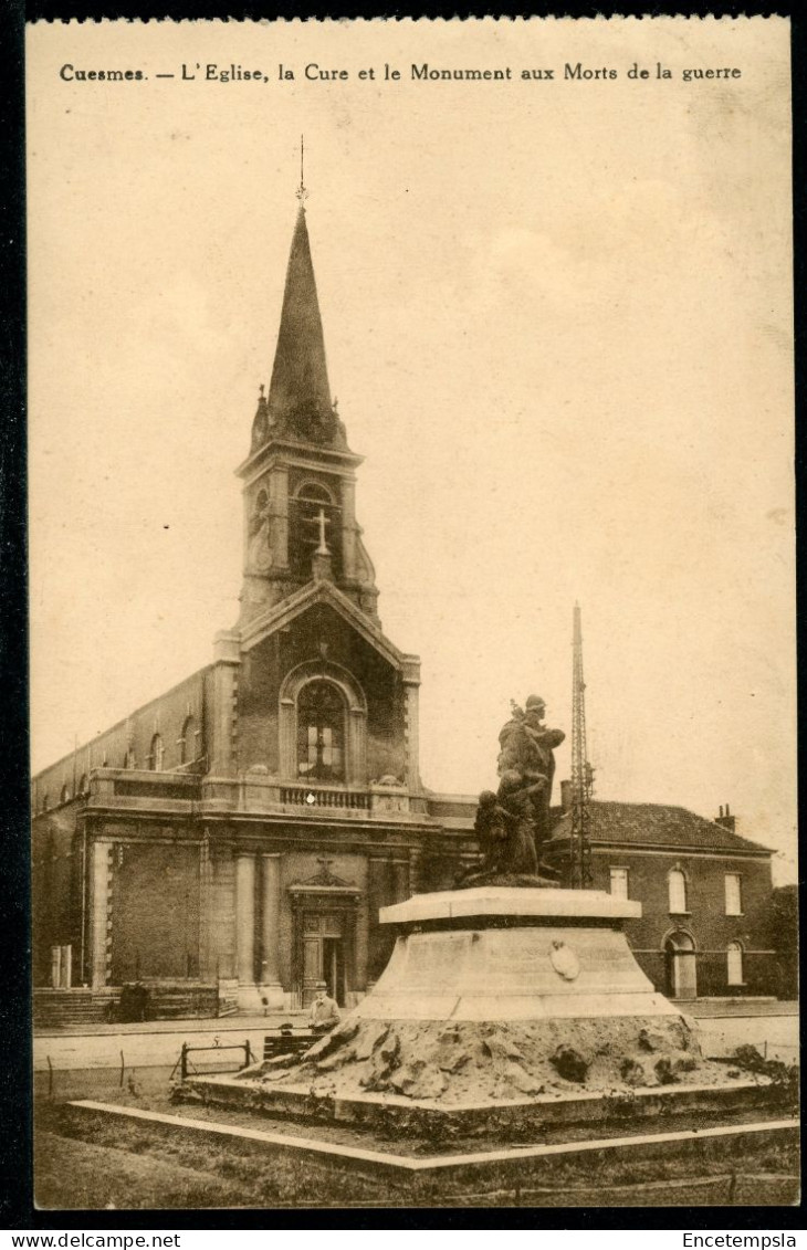 CPA - Carte Postale - Belgique - Cuesmes - L'Eglise Et Le Monument Aux Morts De La Guerre (CP22987) - Mons