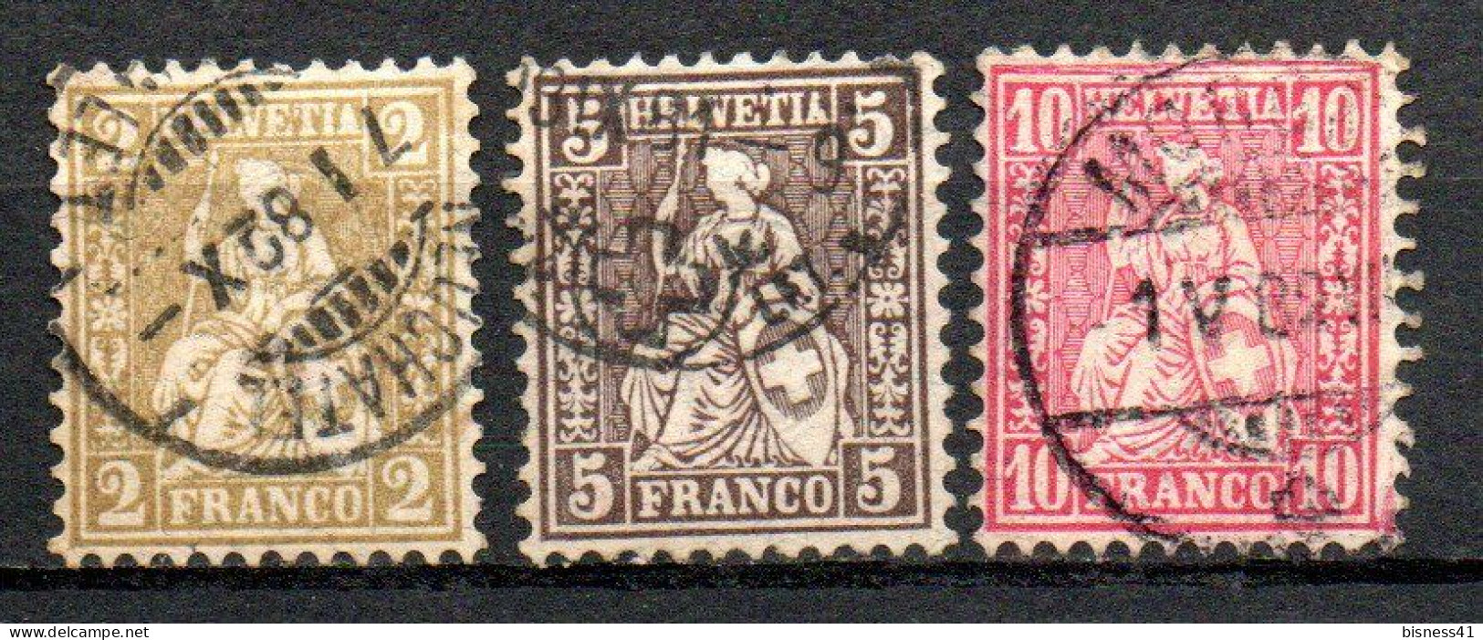 Col33 Suisse 1881 N° 49 à 51 Oblitéré Cote : 26,00€ - 1843-1852 Federal & Cantonal Stamps