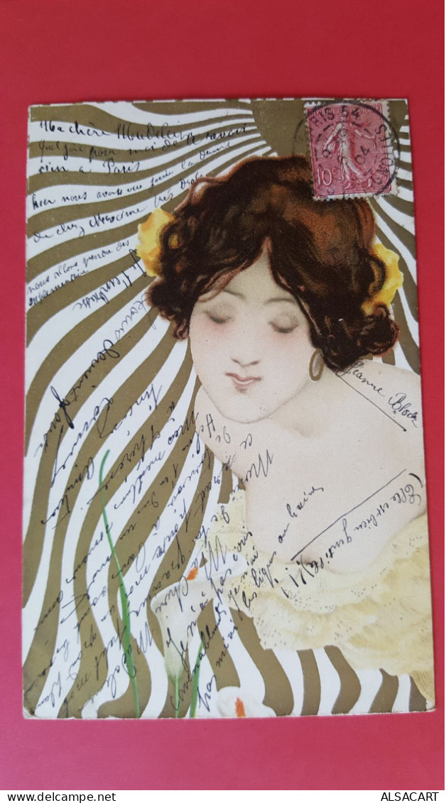 Belle Femme Style Art Nouveau, Dame Au Soleil ,  Illustrateur Kirchner - Kirchner, Raphael