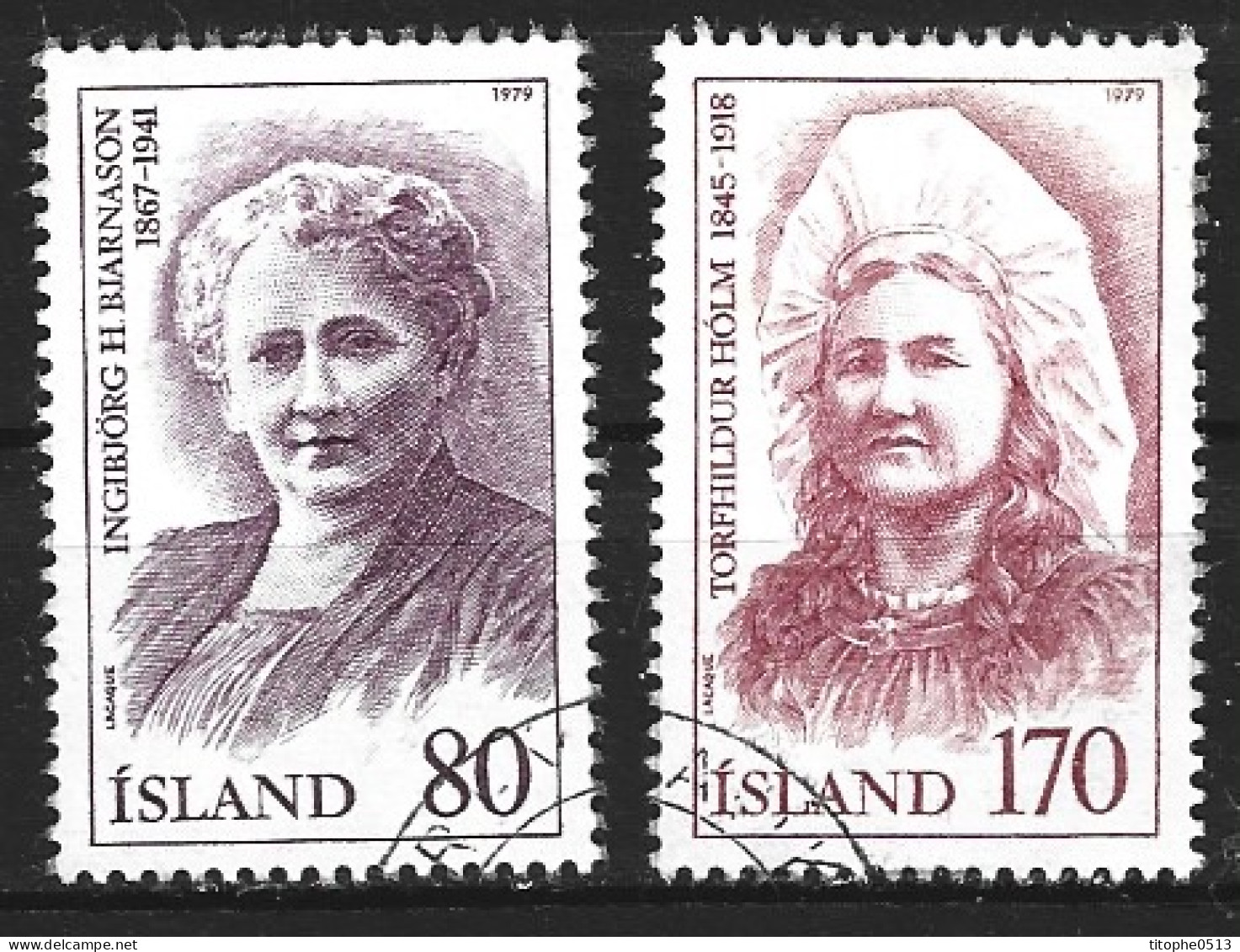 ISLANDE. N°494-5 Oblitérés De 1979. Personnalités. - Used Stamps