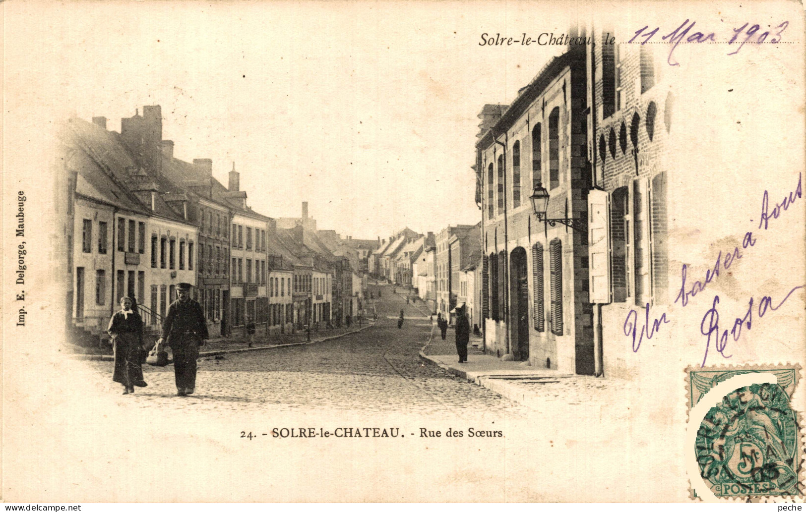 N°105068 -cpa Solre Le Château -rue Des Soeurs- - Solre Le Chateau