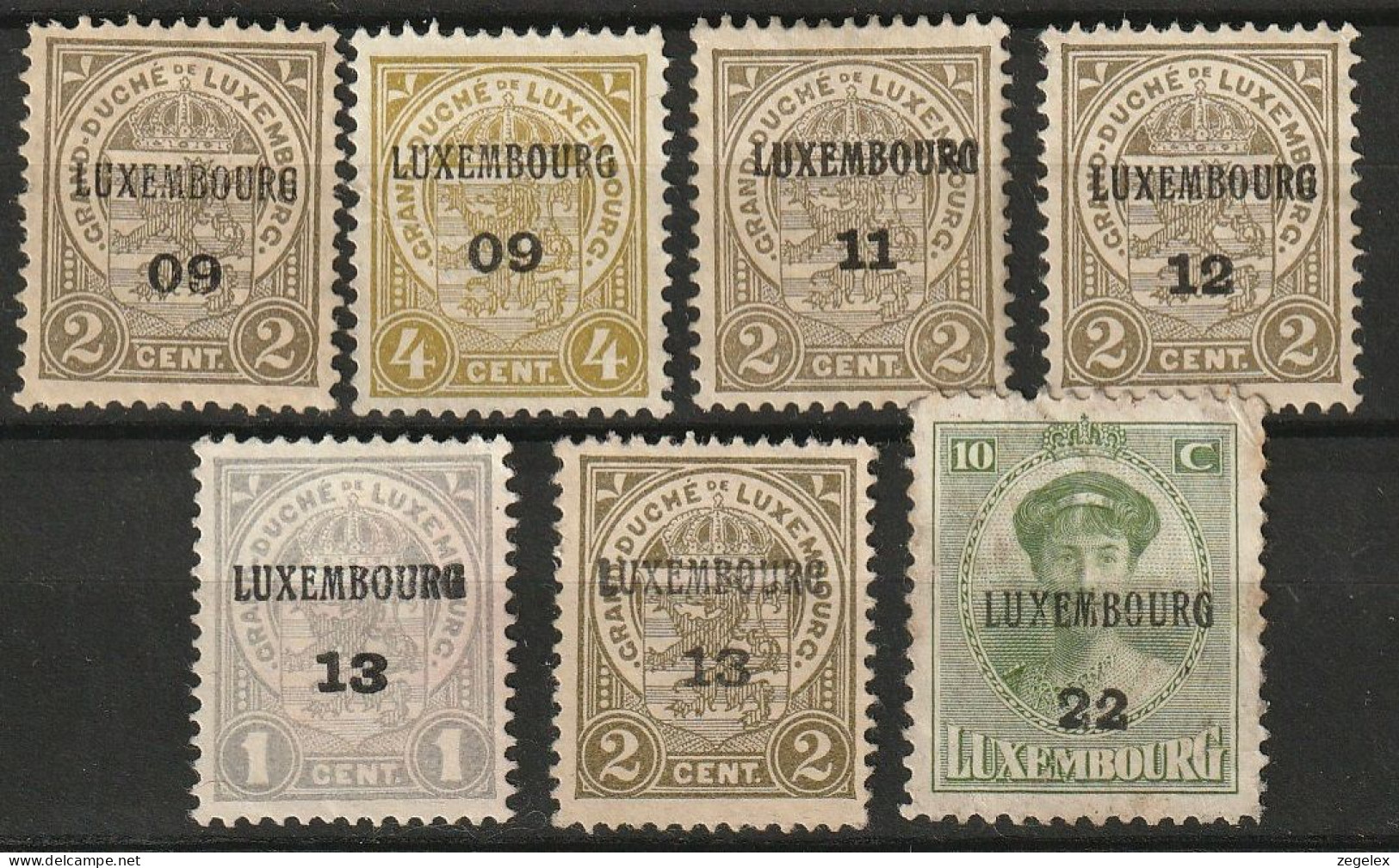 Luxembourg 1917 Préobli 1909-1922 - Preobliterati