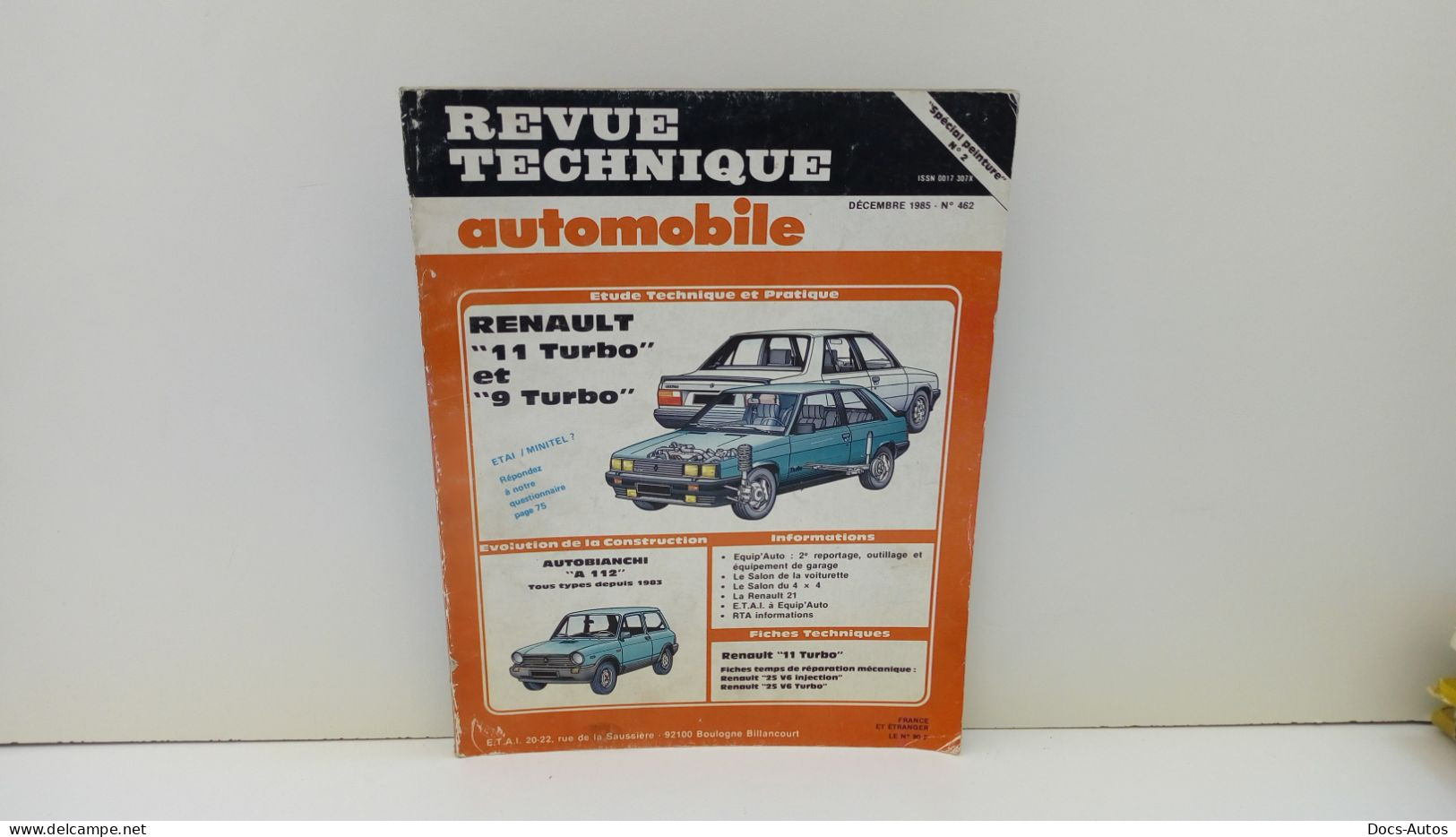 Revue Technique N°462 De Decembre 85 Renault 9 - R11 Turbo - Auto