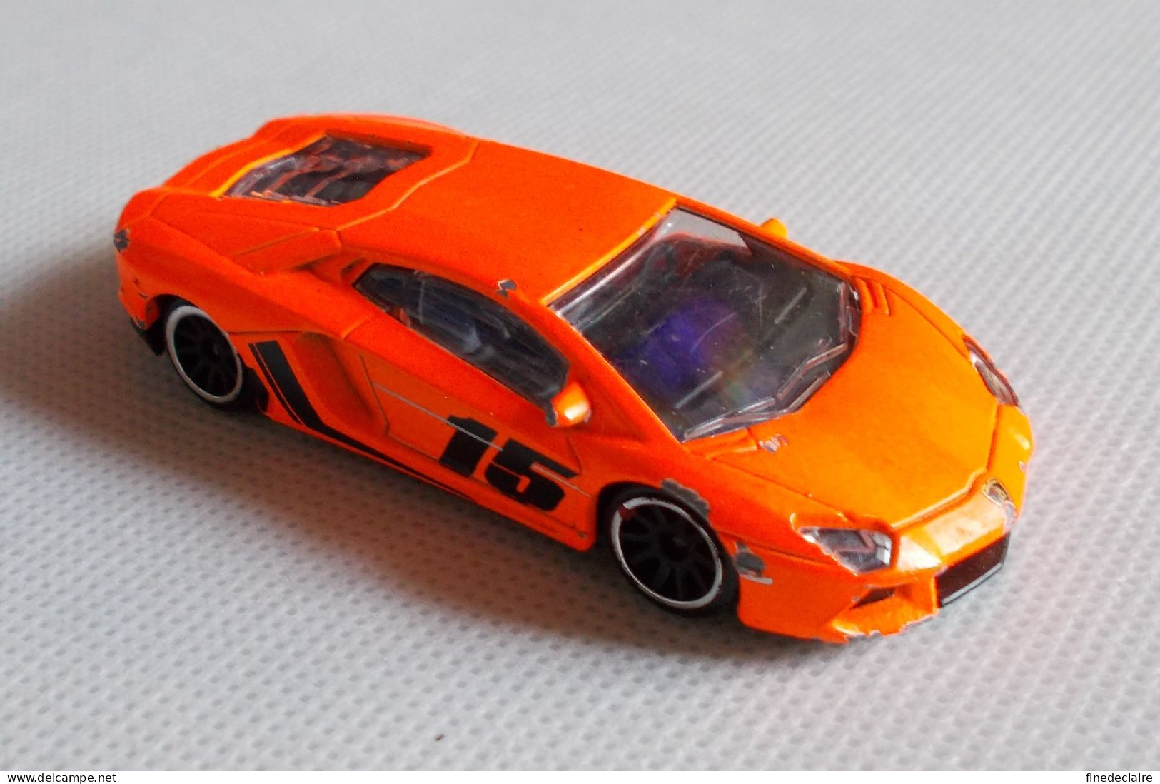 Voiture Lamborghini Aventador Orange Fluo Majorette - Ech: 1/64 - N°219E - Majorette