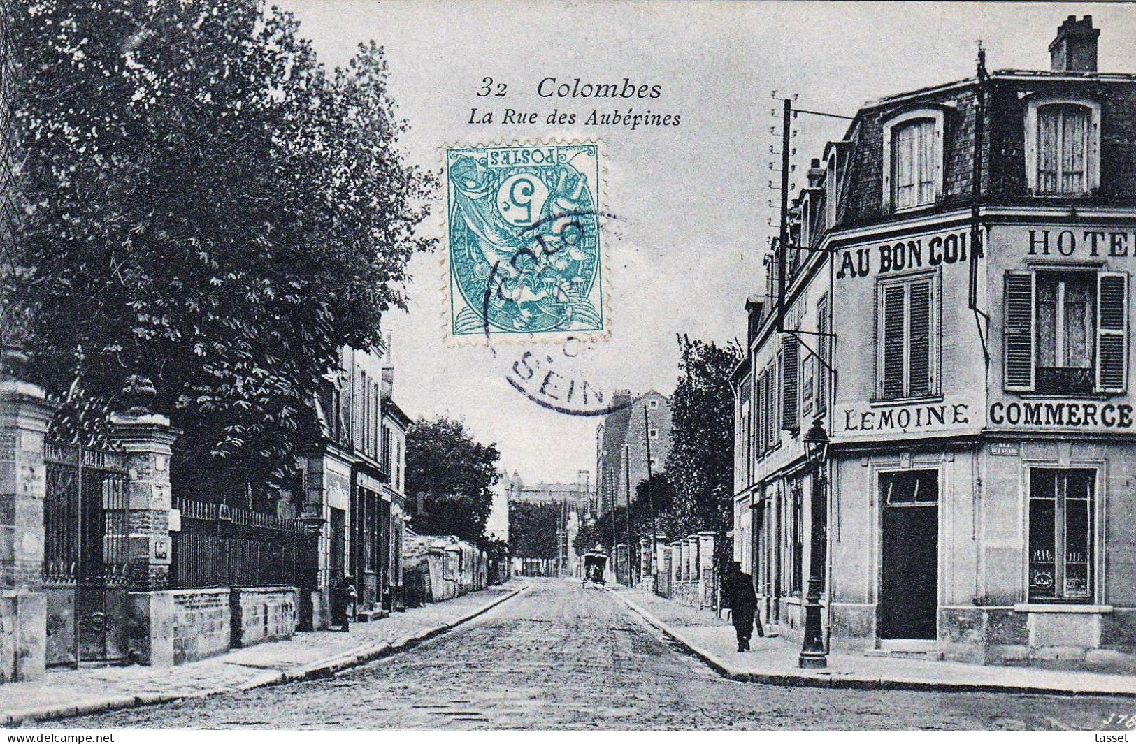 Colombes 92  : AU BON COIN  , Café Hôtel ,épicerie  Dans Les Années1905, Rue Des Aubépines - Cafés