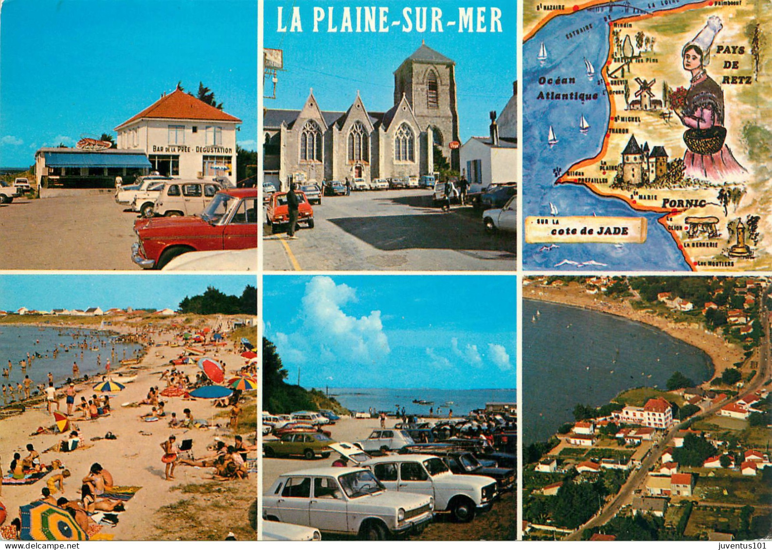CPSM LA PLAINE SUR MER Et Ses Plages - Multivues  - Timbre    L2263 - La-Plaine-sur-Mer