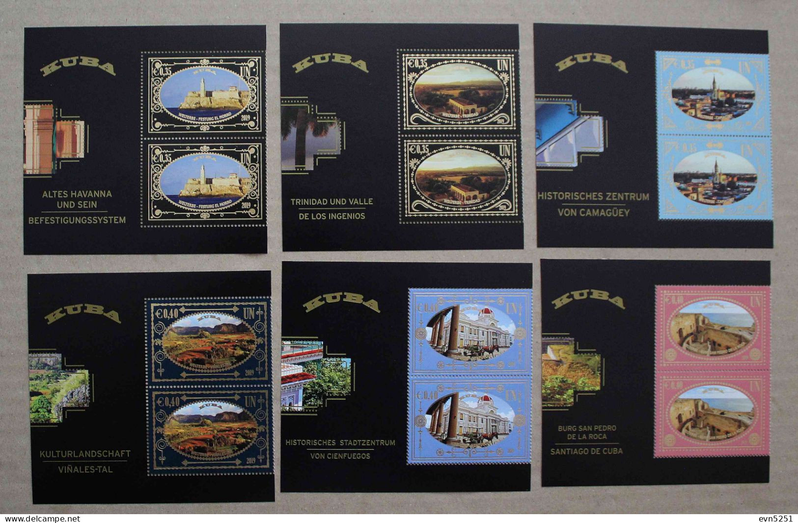 N-U-C Vi19-01 : Nations Unies Vienne - Patrimoine Mondial, Cuba Avec Bdf Illustré - Unused Stamps